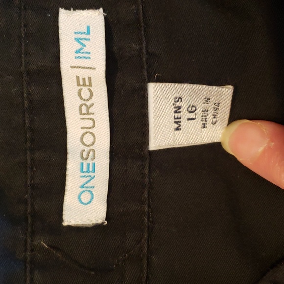 OneSource IML Solid Black Long Sleeve Button-Down Men's Shirt, Size Large - Picture 9 of 11